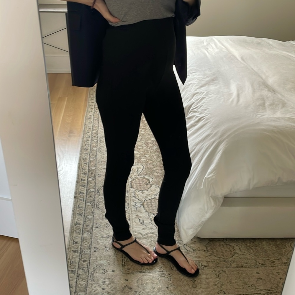 Zara black knit rib pants